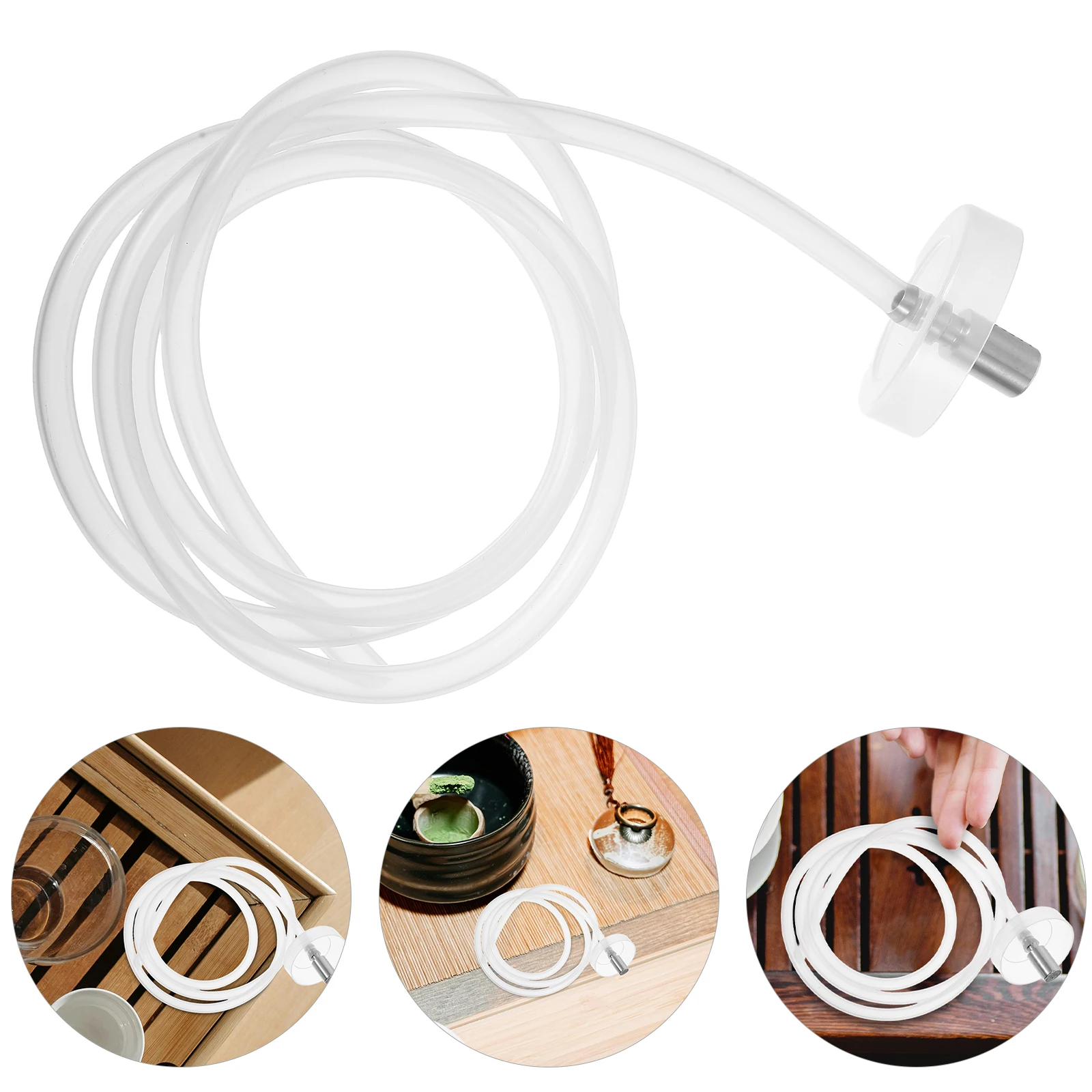 

1.5M Silicone Water Pump Hose Stainless Steel Fittings Food Grade Gallon Bottle Dispenser Tube Tea Set Compatible Automatic