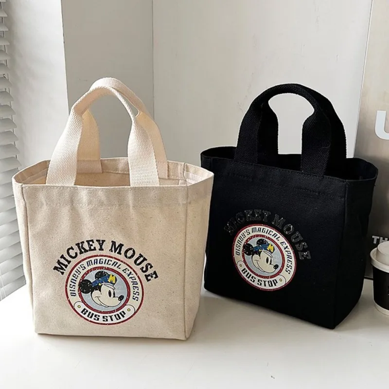 

Disney Mickey Mouse Handbag for Woman Cute Cartoon Canvas Portable Lightweight Shoulder Bag Luxury Designer Bag Fashion
