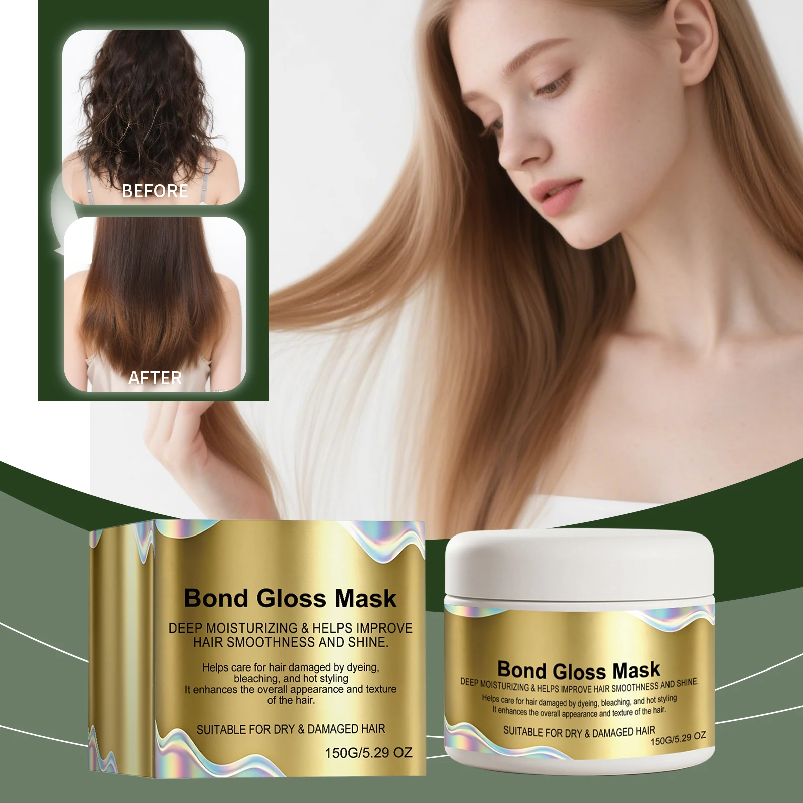 Deep Repair Hair Mask for Dry Damaged Hair Moisturizing Keratin Treatment Cream Smooth Frizz Control Conditioner Nourishing