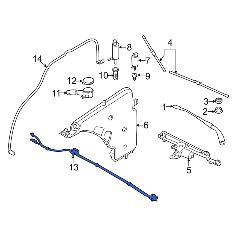 Nowy system natryskowy dyszy spryskiwacza przedniej szyby61667276500 Dla -BMW serii 3 F30 F31 F80 2012-2017 328 330 340 M3