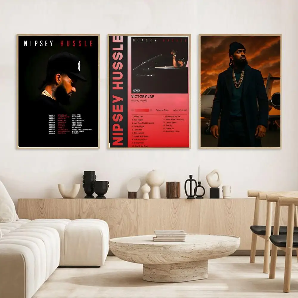 RAPPER N-Nipsey H-Hussle Poster Modern and Elegant Wall Stickers for Home Decor Living Room Dormitory Wall Art
