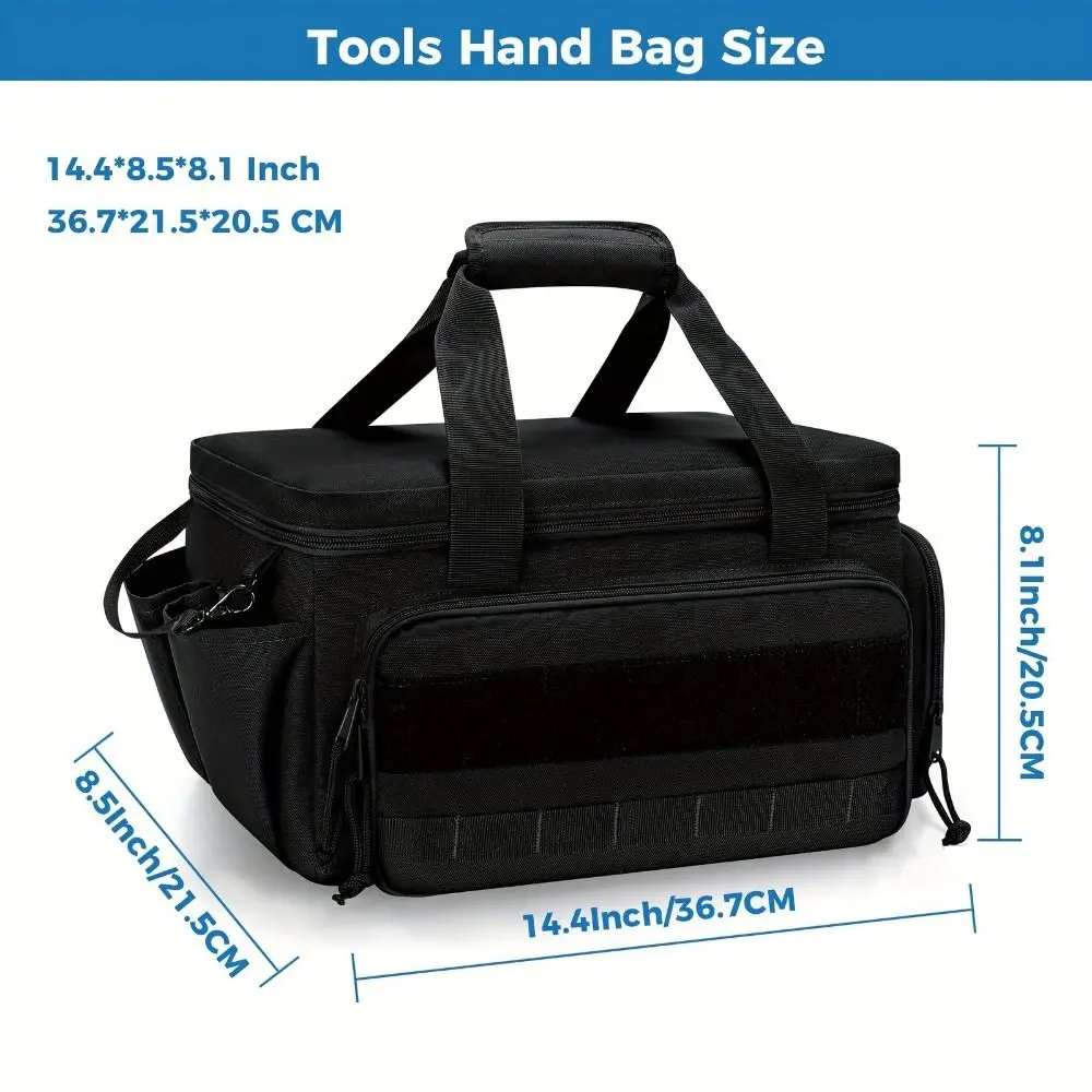 Comfortable Handle Tool Storage Bag Thick Padded Base Easy Carrying Tool Case Black Color Water Resistant Tool Bag
