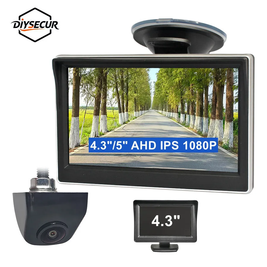 

DIYSECUR 4,3-дюймовый/5-дюймовый IPS AHD-монитор 1920*1080 HD 170 ° Резервная камера ночного видения Starlight, камера заднего вида для автомобиля, внедорожника, MPV RV
