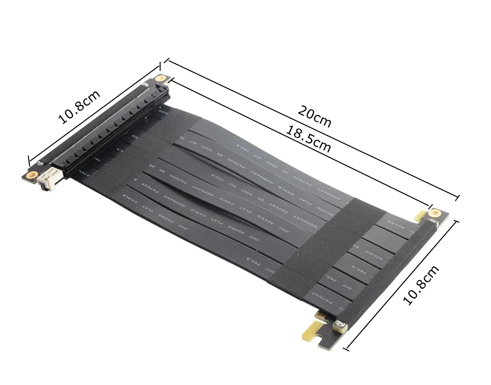 

Двойной обратный разъем, Графическая карта, черный, белый Удлинительный кабель PCIe 3,0x16, гибкий ГПУ плоский переходник для шасси ITX A4