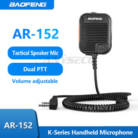 New Baofeng AR-152 Tactical Remote Speaker Microphone K Plug 2 Pin Volume Adjustable For AR-152 UV-32 DM-32 Walkie Talkie