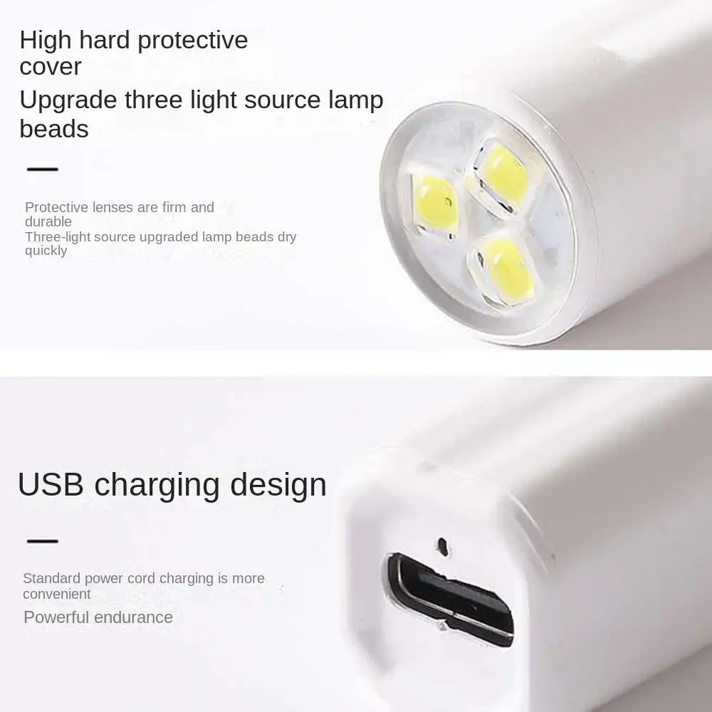 Lámpara de línea recta con Cable USB, secador de esmalte de uñas de Gel, lámpara de fototerapia de uñas tostadas, Mini secador de uñas