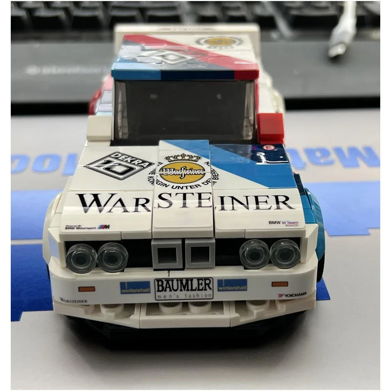MOC-53544 novo clássico m3 dtm supercar corrida tijolo modelo 455 peças meninos e crianças aniversário bloco de construção brinquedo presente