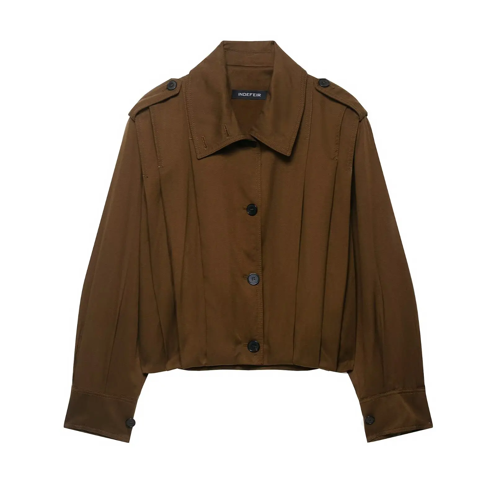 

2025 Pleated Belted TrimWomen's Spring/Fall Versatile Single-Button Pleated JacketWomen's Elegant Casual High-Street Long-Sleeve