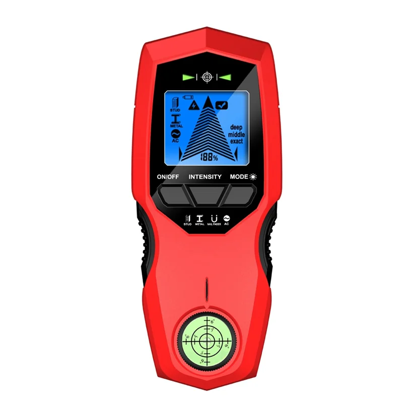 ABKI-LCD Backlight Display Digital Wall Detector Metal Sensor Wood Stud Finder AC Cable Scanner 3 Scanning Modes Easy Install