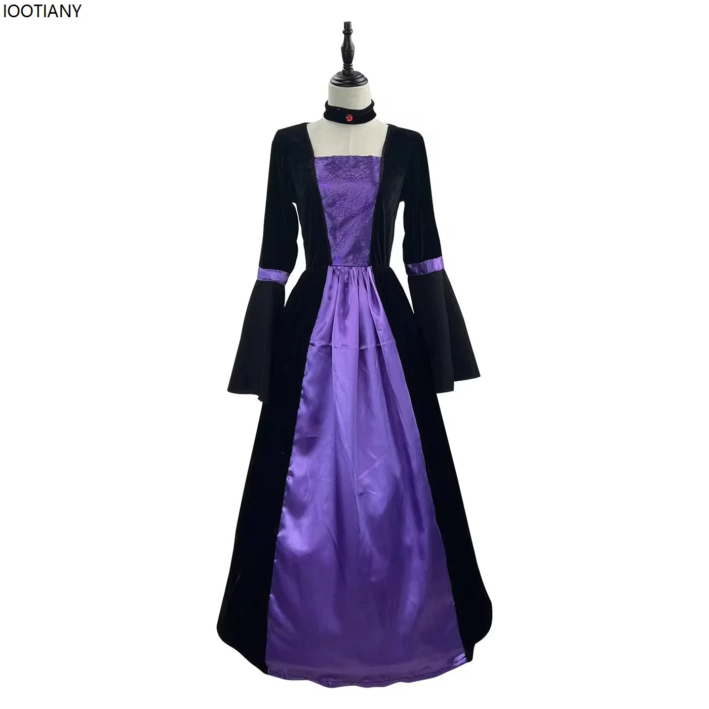 Halloween Adult Purple Witch Cosplay Costume With Hat Wizard Theme Party Roleplay Dress Up Women Carnival Party Stage Show Suits