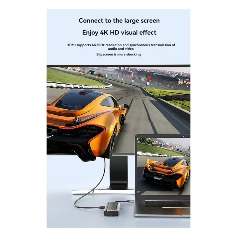 Top-6-In-1 Docking Station PD&USB3.0X3&-Compatible&SSD SLOT Fast Charger For Laptop Computer