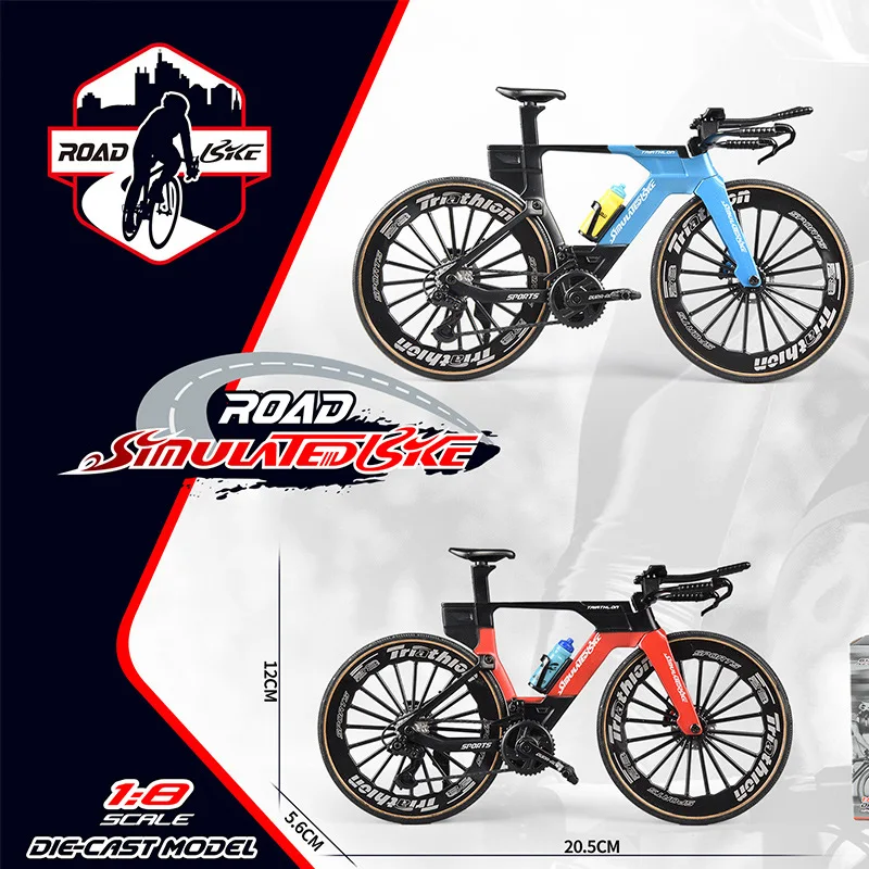 New 1:8 Model Mini Alloy Bicycle With Water Bottle Diecast Metal Toy Bikes Mountain Finger Bicycle Simulation Collection Toys