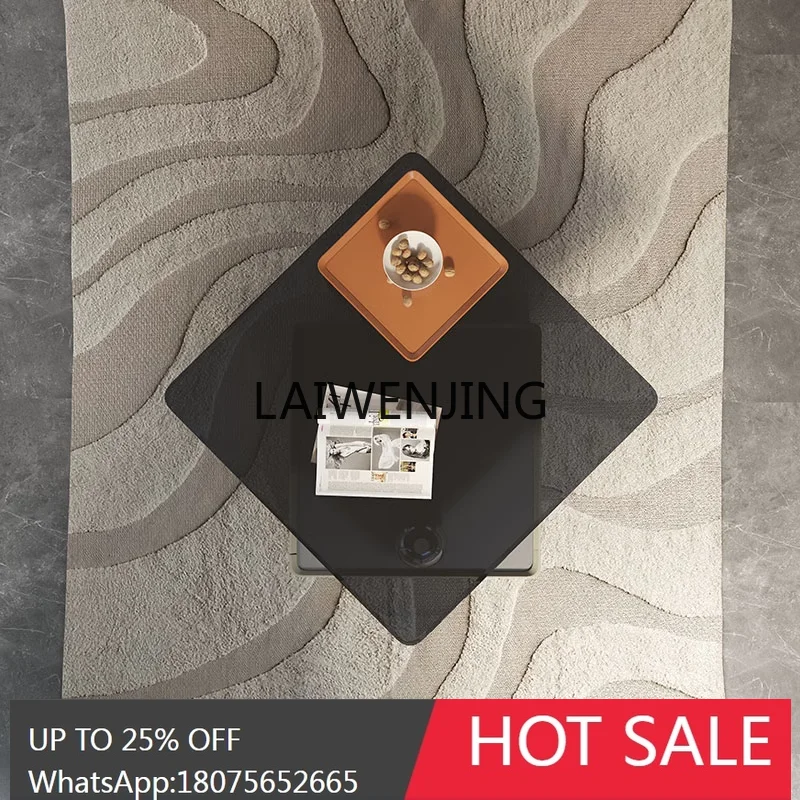 simple glass geometric coffee table combination small apartment designer Internet celebrity minimalist decoration