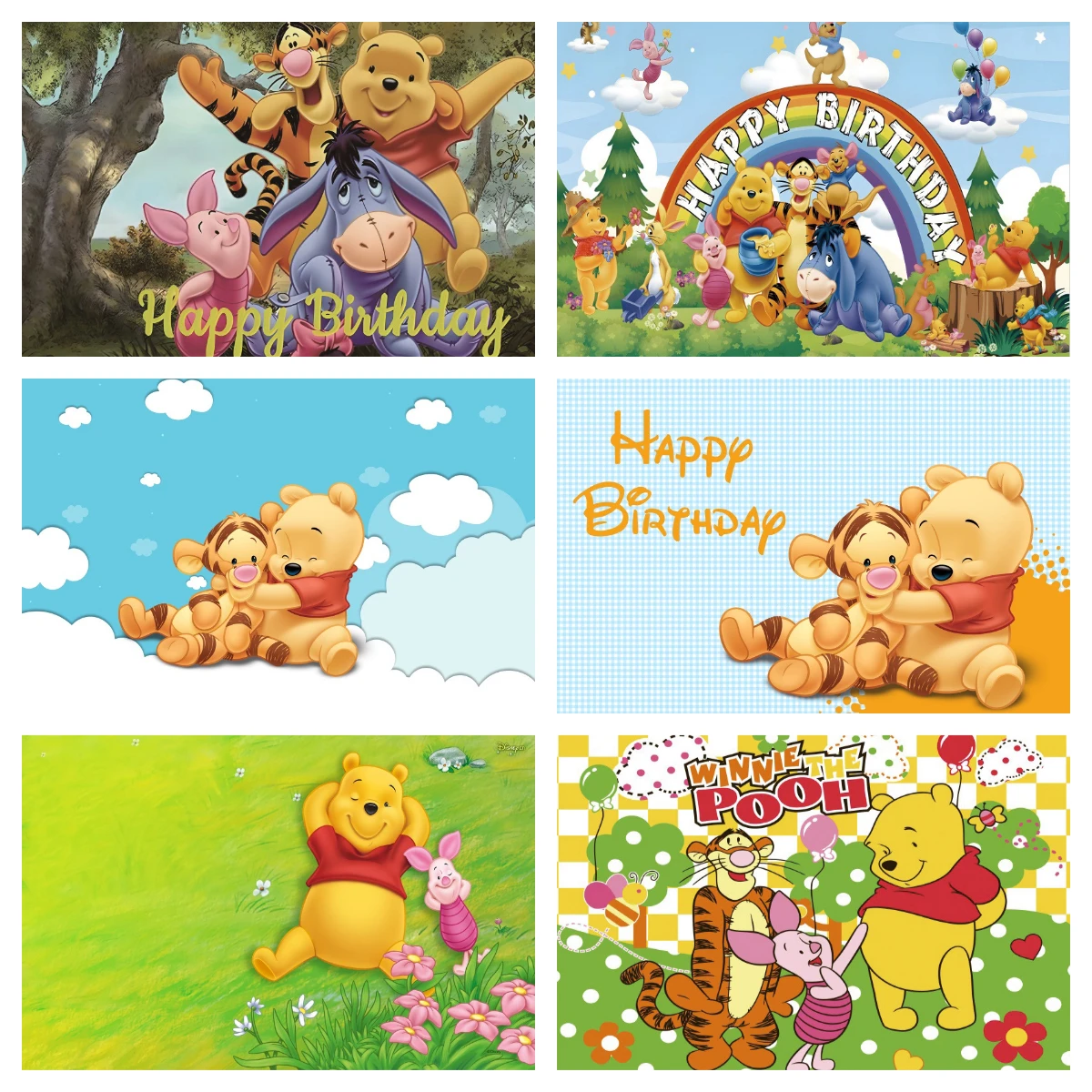 Winnie The Pooh Bear Baby Shower Photo Backdrop Background Photography Birthday Party Decor Props Supplies Photographic Studio