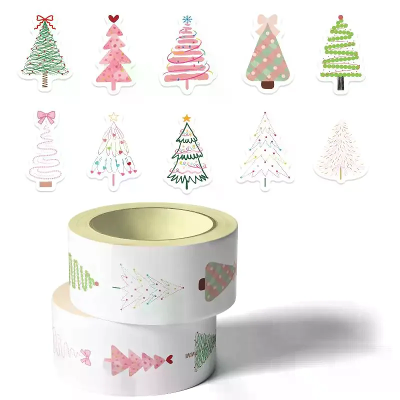 

500pcs/Roll Beautiful Christmas Tree Decorative Stickers Christmas Gift Wrapping Label Sticker Reward Stickers Scrapbook Station