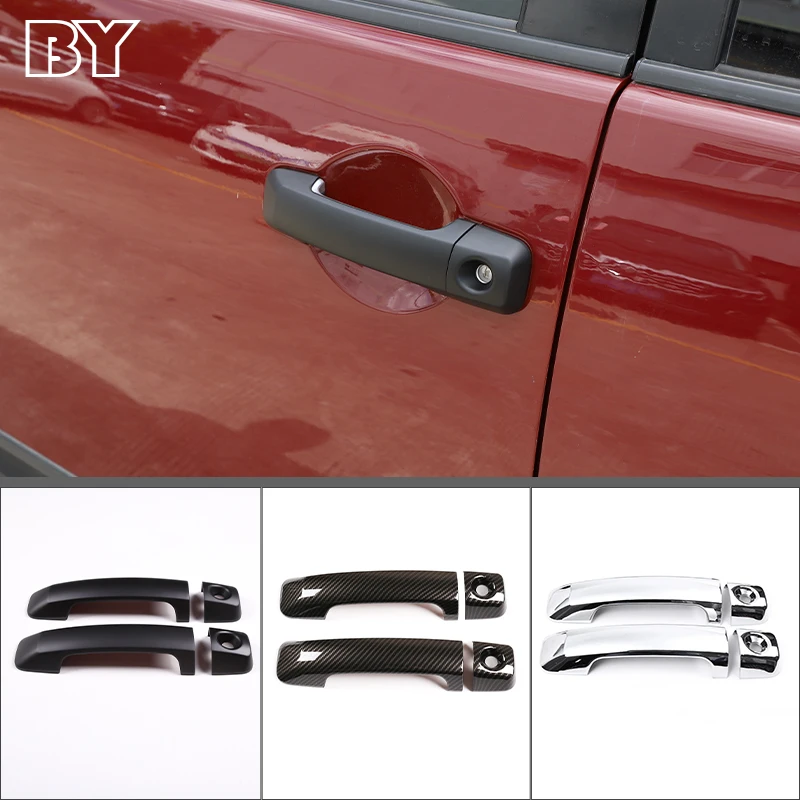 

For Toyota FJ Cruiser Car styling ABS Carbon Fiber/Silver Car Door Outer Door Handle Protective Decorate Cover Car Accessories