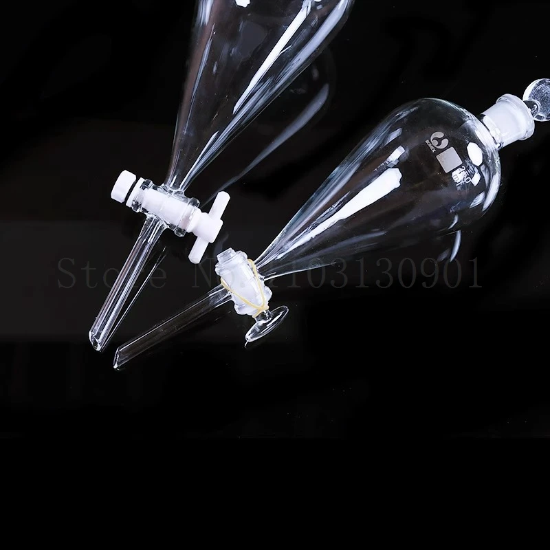 60ml-1000ml Lab Glass Pear-Shaped Separatory Funnel Used to Eurify Essential Oil Chemical Experiment