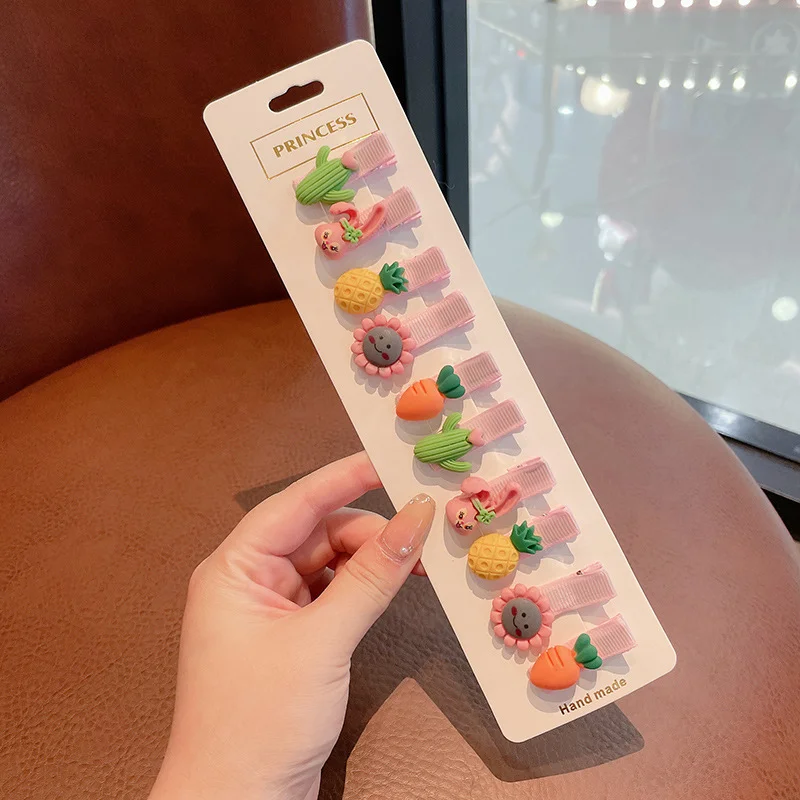 Sweat Hair Clip do not Hurt Child Hair Girls Hair Card Small Cute Hair Accessories Headwear Baby Hair Clips Full Cloth Package
