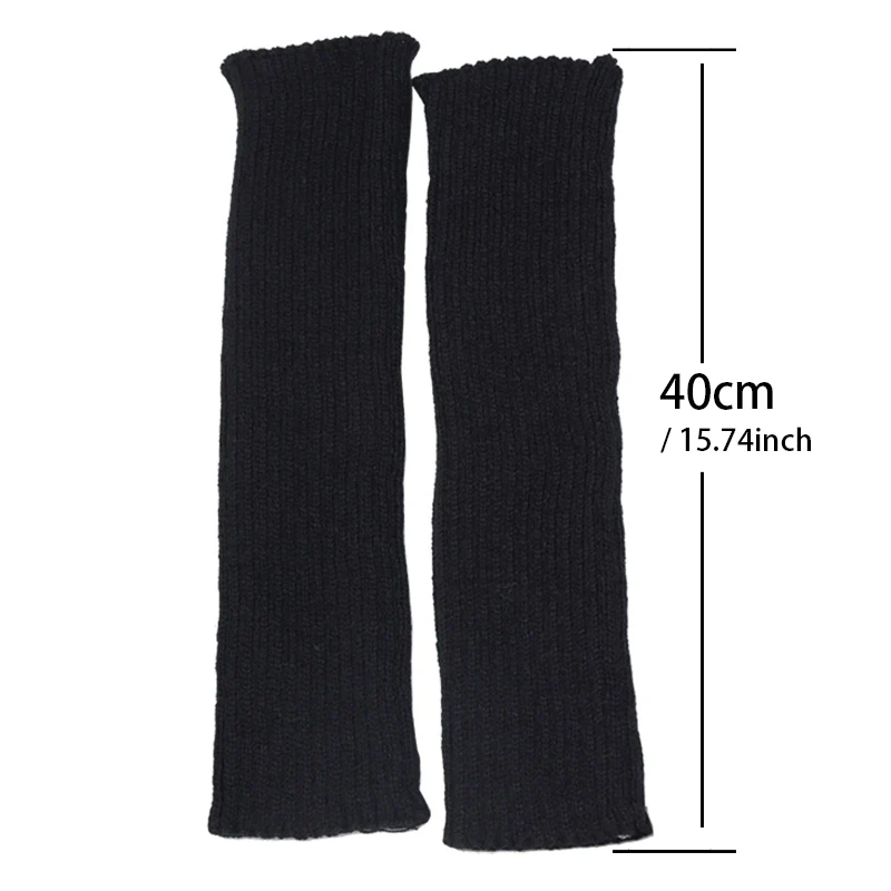 Women Gaiters Boot Cuffs Thigh High Warm Knitted Knee Socks Black Harajuku Leg Warmers Gifts Gothic Lolita Goth Y2k Foot Cover