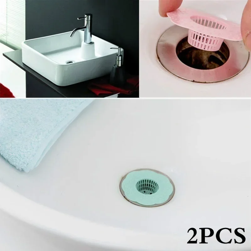 1/2pcs Sink Sewer Filter TPR Floor Drain Strainer Hair Catcher Shower Cover Kitchen Bathroom Anti Clogging Bathtub Drain Stopper