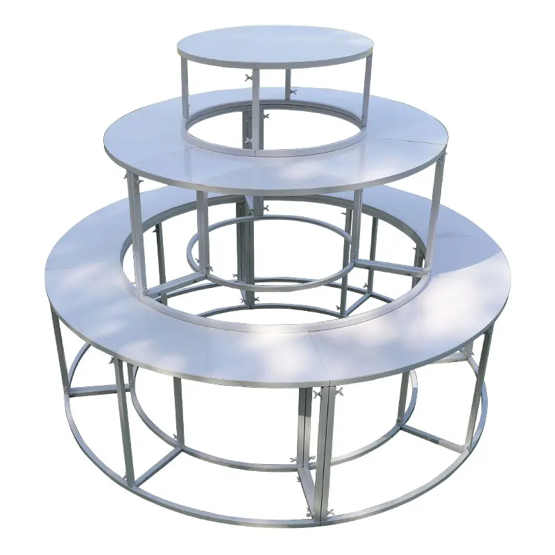 Wedding props stage arrangement wedding hall three-dimensional round wrought iron dessert table multi-layer dessert table