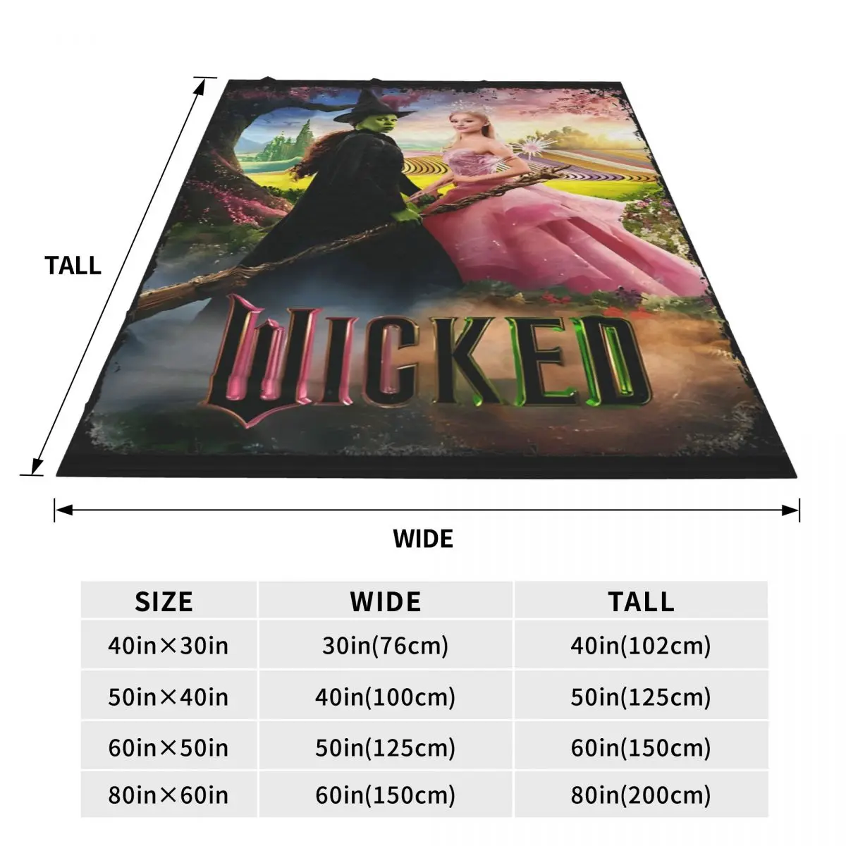 Wicked Elphaba & Glinda Blanket Quality Soft Throw Blanket Winter Travel Office Couch Bed Aesthetic Bedspread