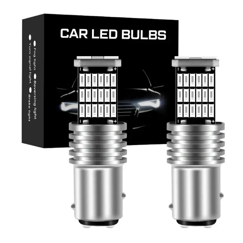 2 sztuki T20 1156 BA15S P21W W16W 45SMD 4014 LED Samochodowa żarówka tylna Światło hamowania 1157 7443 7440 Światło cofania 3157 Samochodowe światło sygnalizacyjne