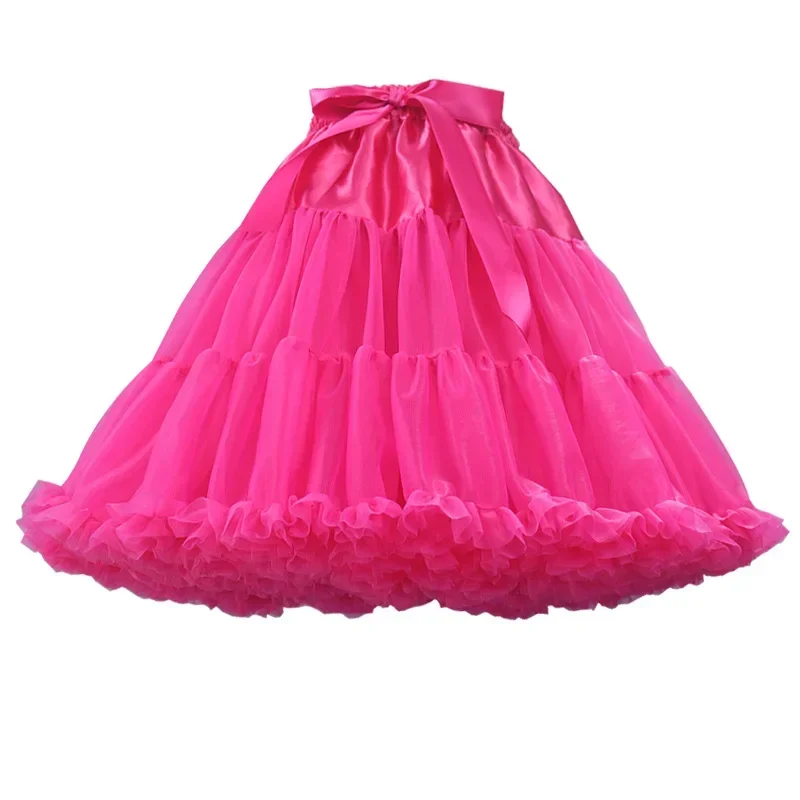 Tutu Fuchsia Petticoats Tulle กระโปรงสั้นสําหรับงานแต่งงานชุด Crinoline Jupon กระโปรงผู้หญิง