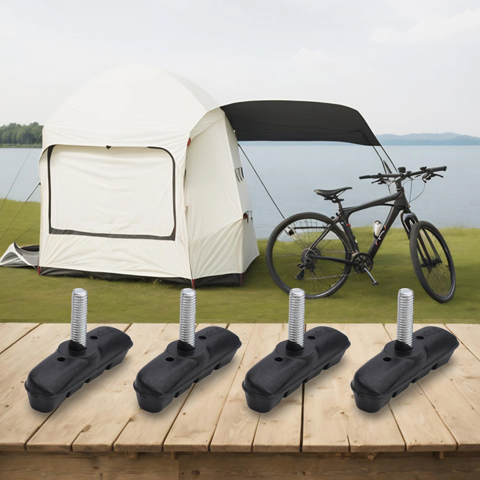 

4pc Bicycle Brake Parts Cantilever MTB Road Cycles BIKE BRAKE PADS 55mm Threadless Post Blocks Shoes Brake System Bracket