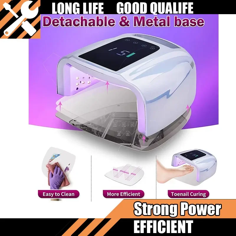 

new Mirror Reflective Nail Lamp with Metal Pad Cordless Manicure Dryer Wireless Rechargeable Nail 96W UV LED Lamp Tools