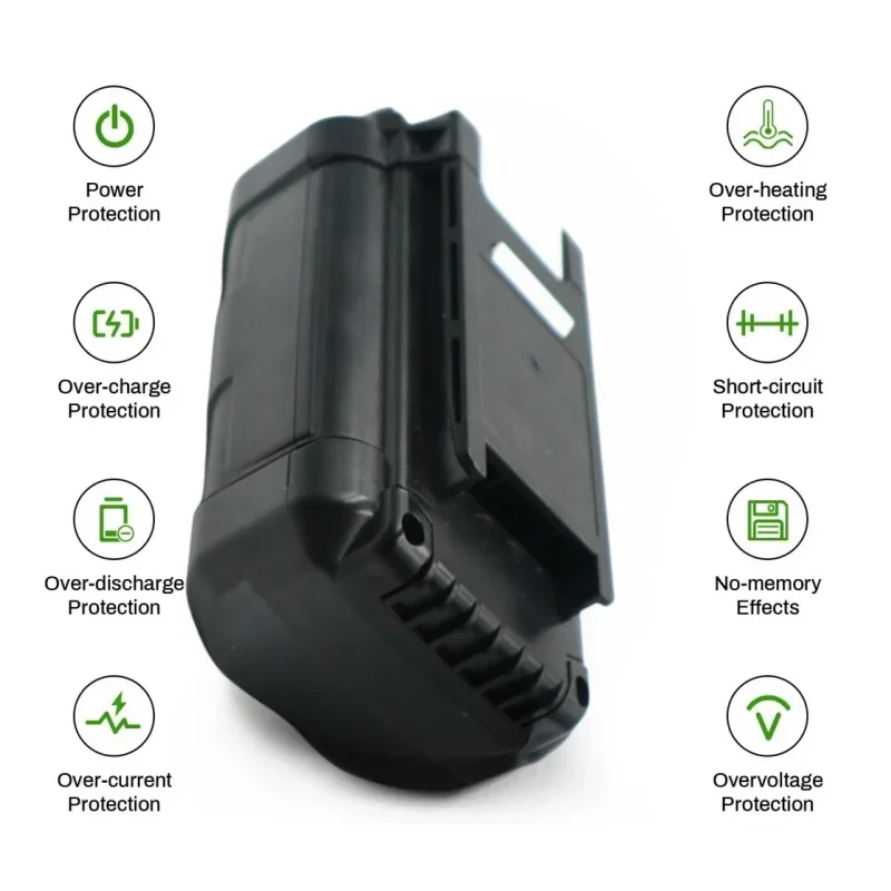Cocok untuk pengisi daya baterai lithium-ion Ryobi 40V, kompatibel dengan OP4040, OP4050 dan baterai perkakas listrik non-polar lainnya