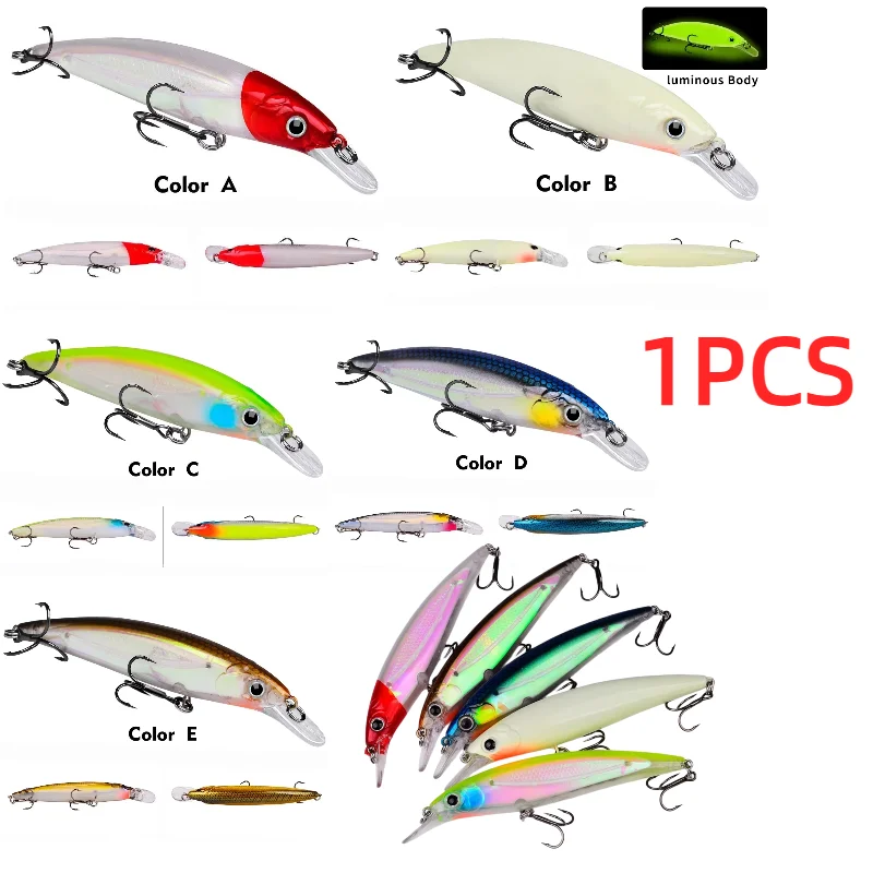 

Luya Bait Mino Premium – 1PCS 9cm-7g Luminous Bionic False Bait, Plastic Hard Fish Long Throw Floating Mino