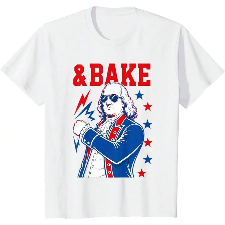 Funny Shake And Bake 4Th Of July Couple Matching T-Shirt 100% Cotton Trendy Y2K Short-Sleeve Tee – Soft, Quick-Drying, &