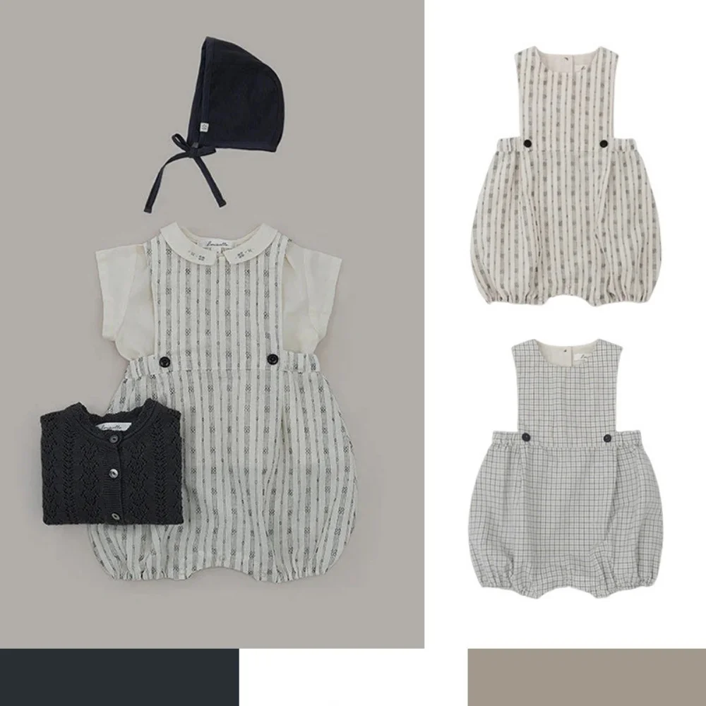 

Летний хлопковый комбинезон для малышей с вышивкой и полосками, штанишки-ползунки, полностью хлопковый комплект для младенцев, полосатый комбинезон-треугольник