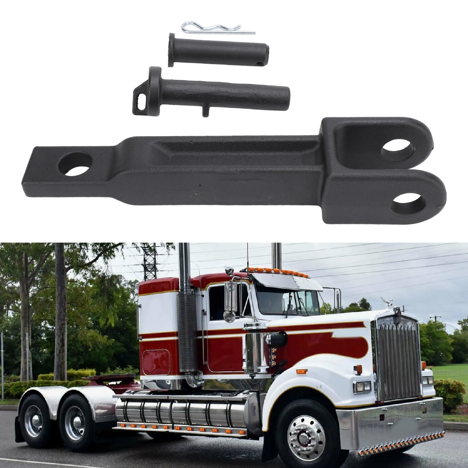 Gancho de remolque individual A65 6008: alta durabilidad y resistencia al desgaste, repuesto para Kenworth T170 T270 T370, accesorio de remolque confiable