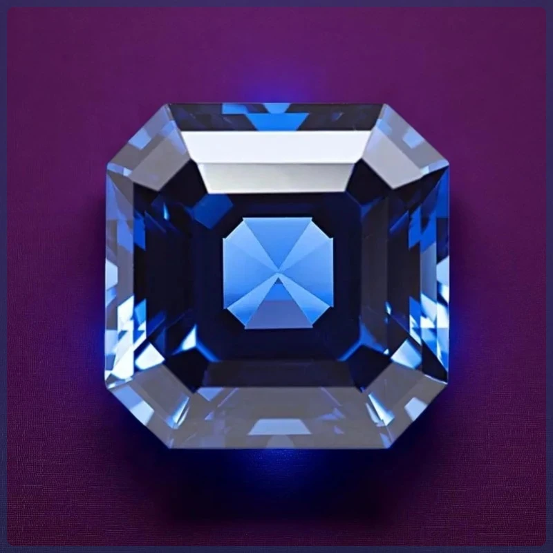 

M-Lab Grown Sapphire RoyalBlueColor Asscher Cut AAA+Clarity Gems for Jewelry Setting&Custom Design Certificate Daily Matching