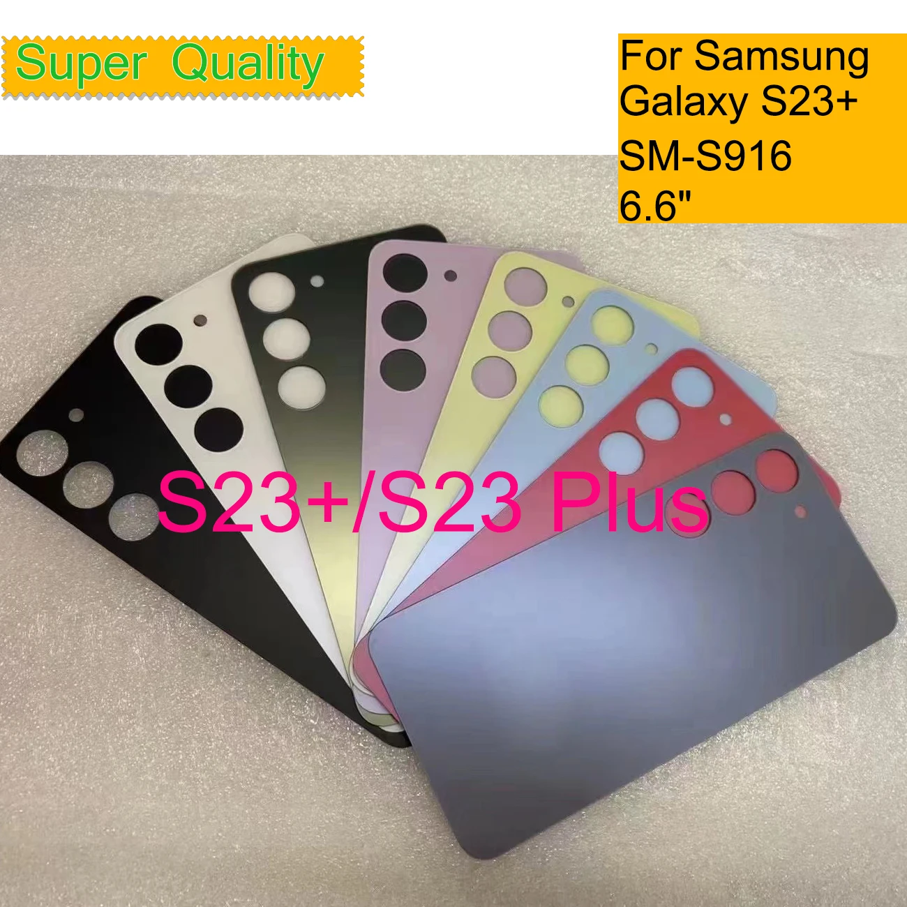 

10Pcs/Lot For Samsung Galaxy S23 Plus S916 Battery Cover Rear Case Housing Door Chassis Back Body Housing With Camera Lens