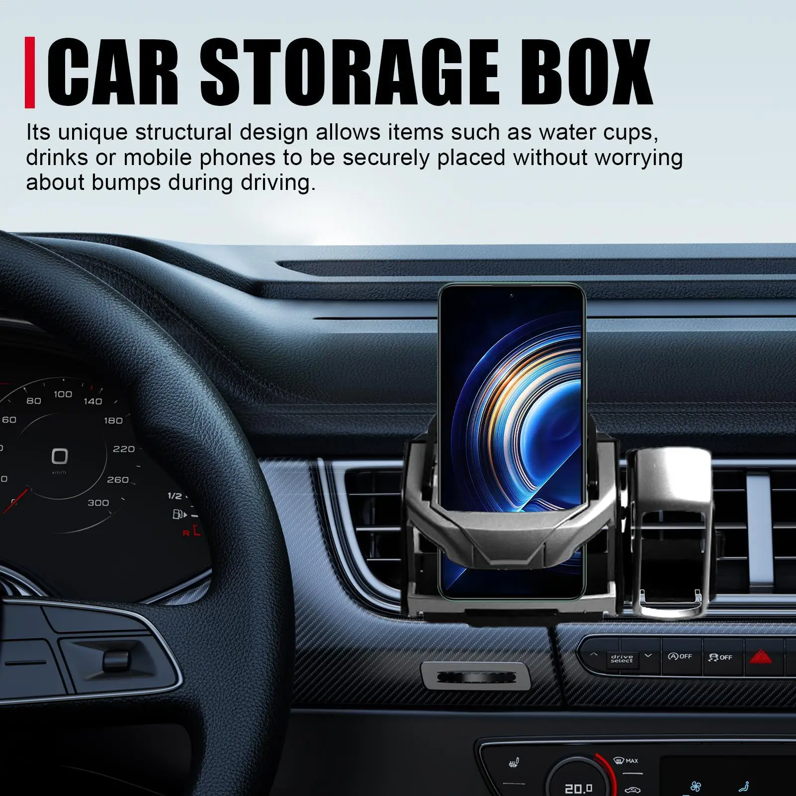 حامل أكواب السيارة لتنفيس الهواء، حامل أكواب متعدد الوظائف قابل للتعديل، حامل مشروبات سهل الاستخدام، منظم زجاجة مقاومة للاهتراء