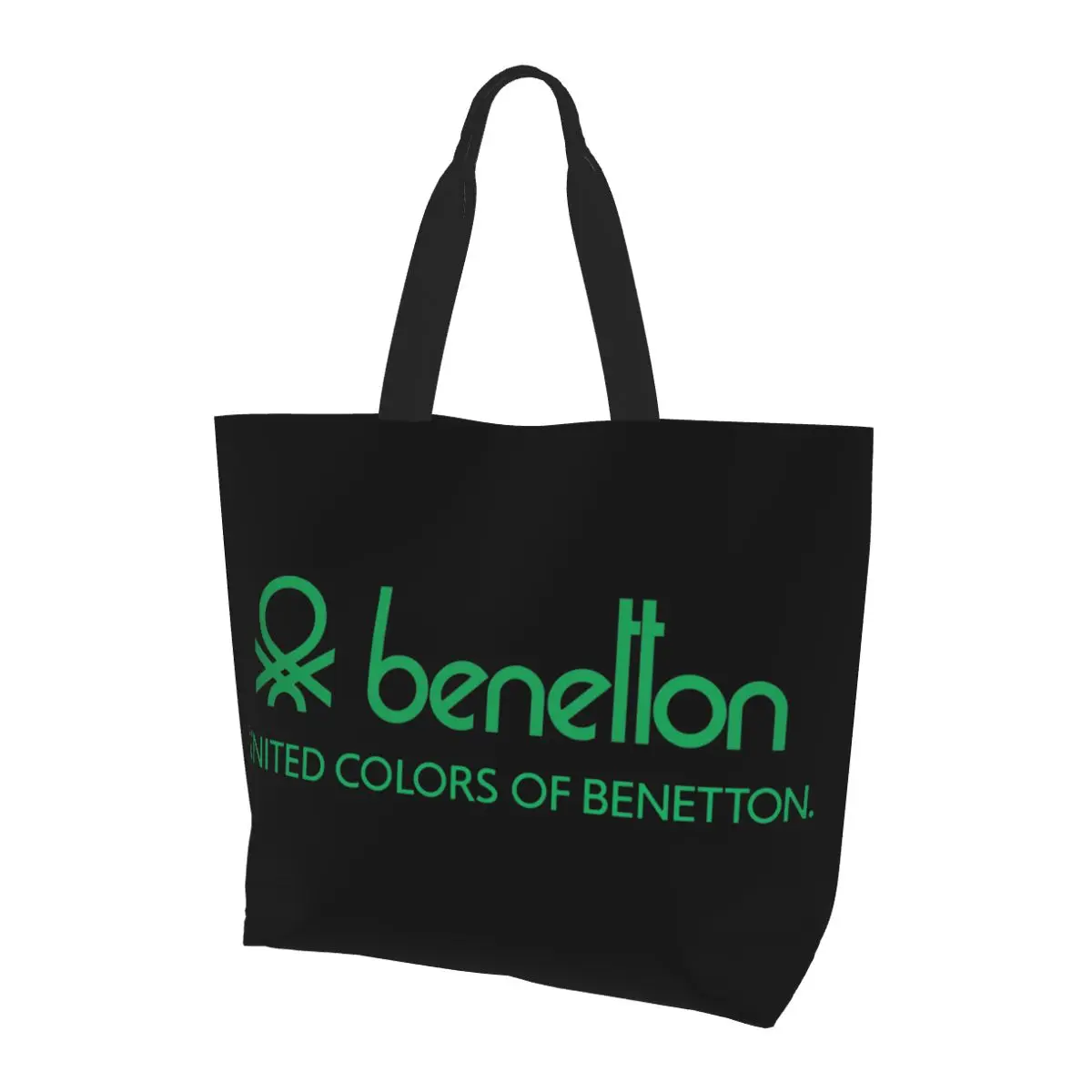 United Colors Of Benetton Shopping Tote Bag Canvas Large Capacity Shoulder Bags Shopper Grocery Handbag for Women