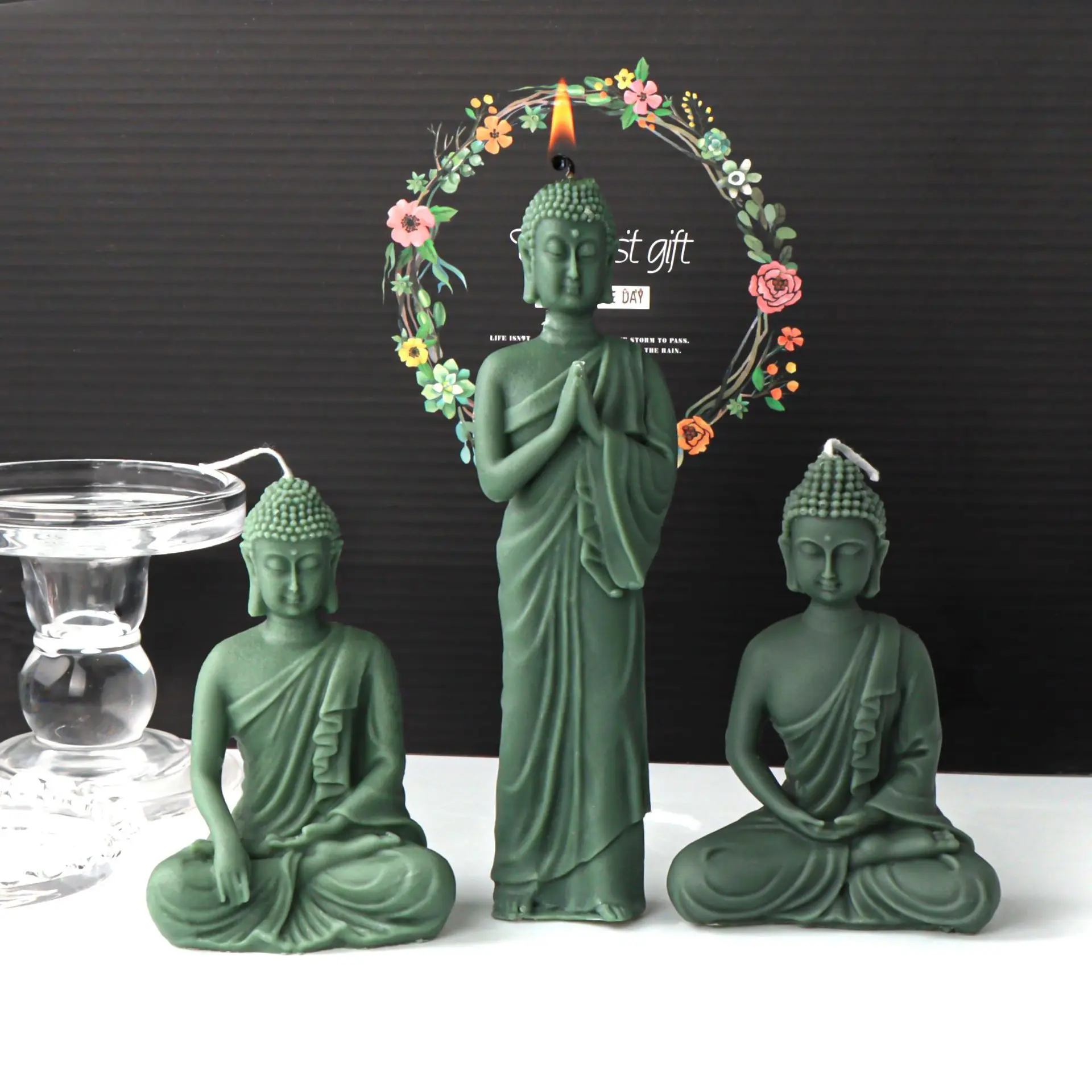 Meditation Buddha Silicone Mold for Handmade Candle Plaster Soap Epoxy Resin Chocolate Decoration Gypsum Ice DIY Baking Mould