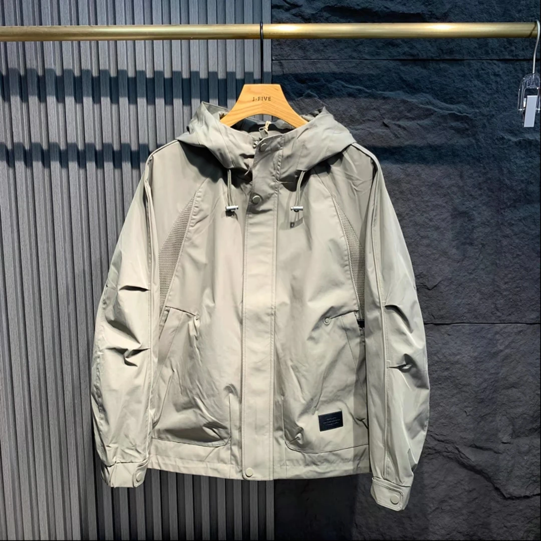 

Men's Faionable Loose Fit Cotton Jaet Autumn Winter Anti-Wrinkle Hooded Windproof Casual Sle Polyester/Nylon Cosite ...