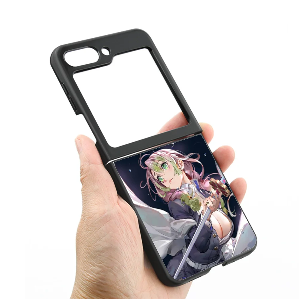 Demon Slayer Akaza Mitsuri Muichiro Shinobu Tanjiro Tomioka Kyojuro Smart Phone Case for Galaxy Z Flip 5 Black Cover Funda