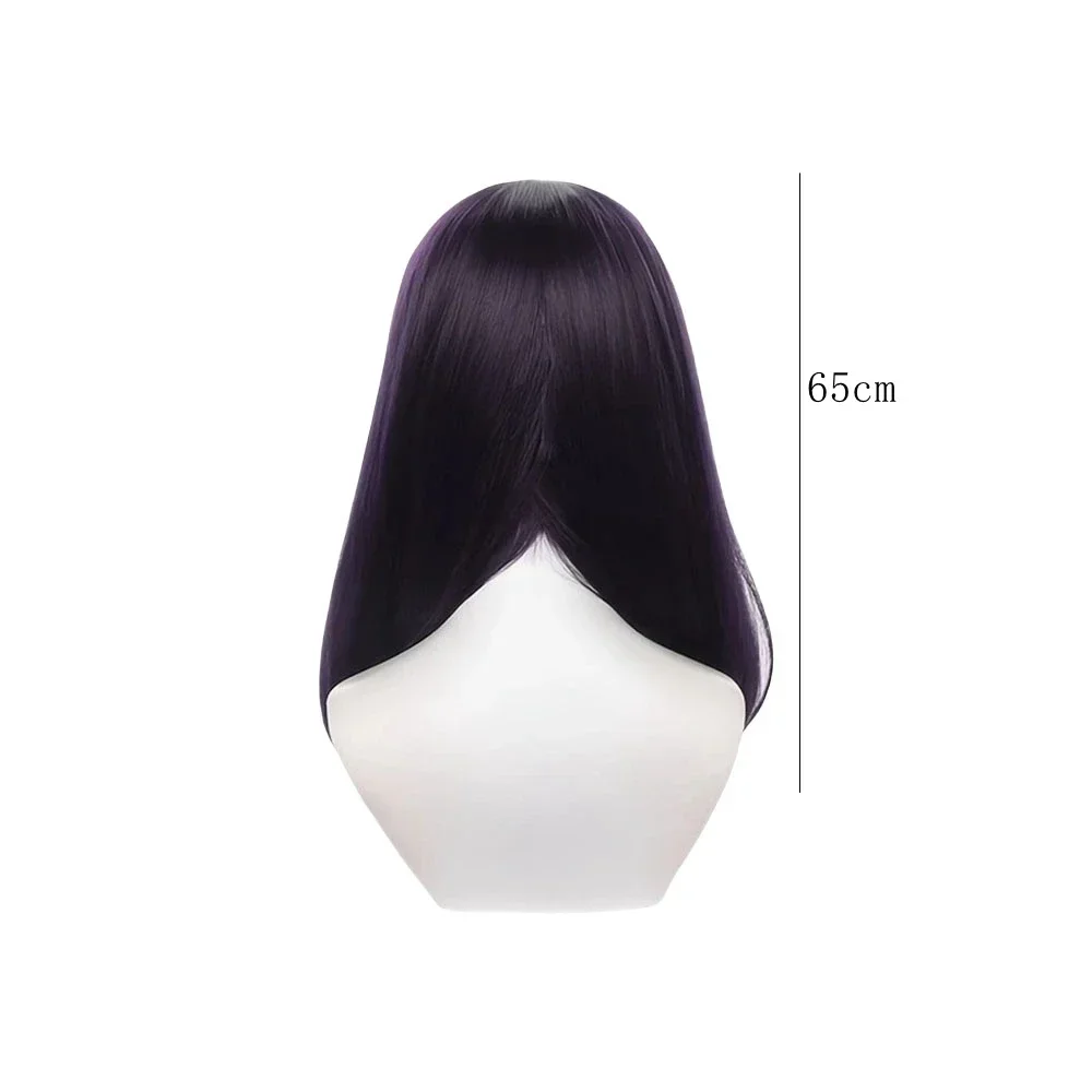 Anime Heat Resistant Synthetic Hair Wig Iori Utahime Cosplay Wigs Long Straight Dark Purple