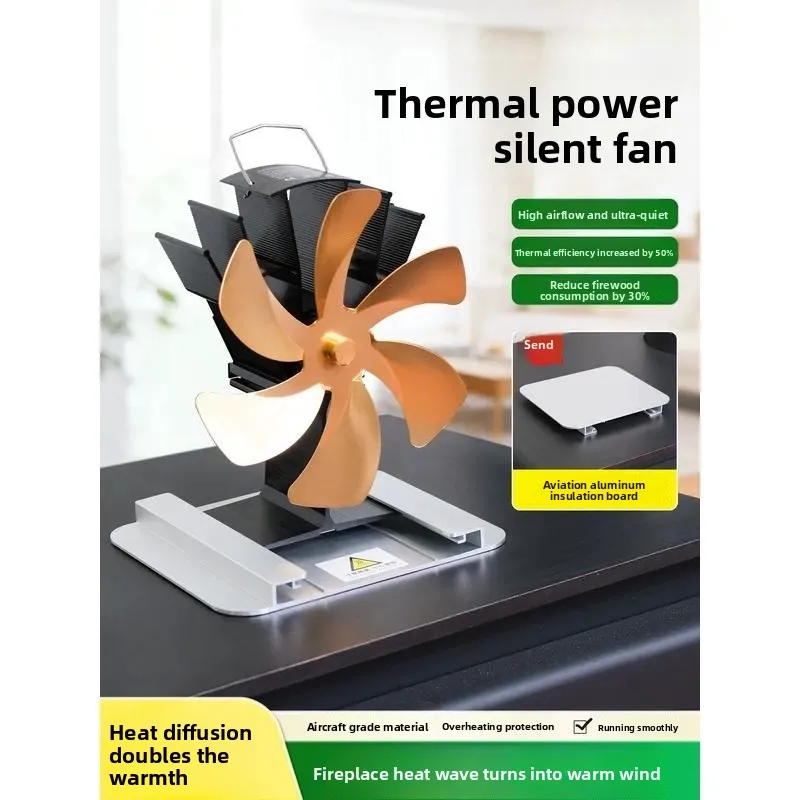 For for Fireplace Thermal Fan High Temperature Heating Small Induction Temperature Difference Smart No Electricity Required