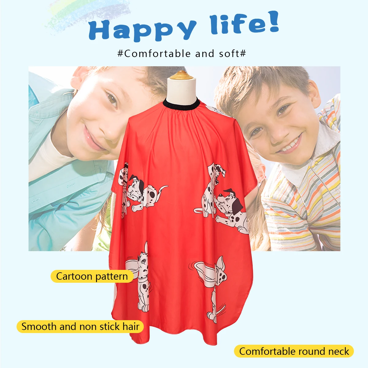 Salon Children Hairdressing Apron Waterproof Cartoon Cape Barber Hair Cutting Cloth Gown Professional Barbershop Styling Tools