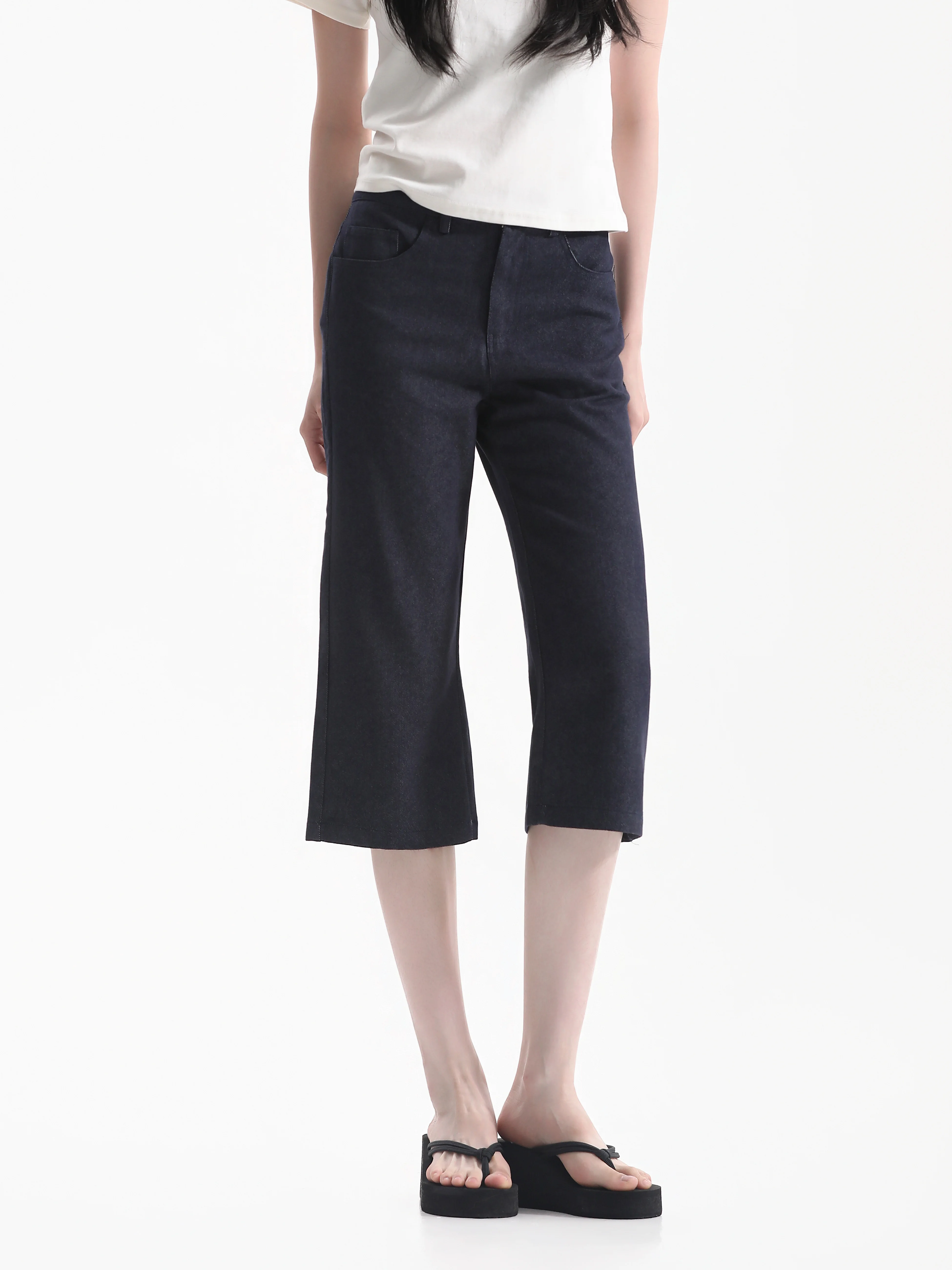 Early Autumn Loose Fit Lazy Style Women's Slimming Jeans Shorts CleanFit American Series Natural Waist Button Pocket Pure Color