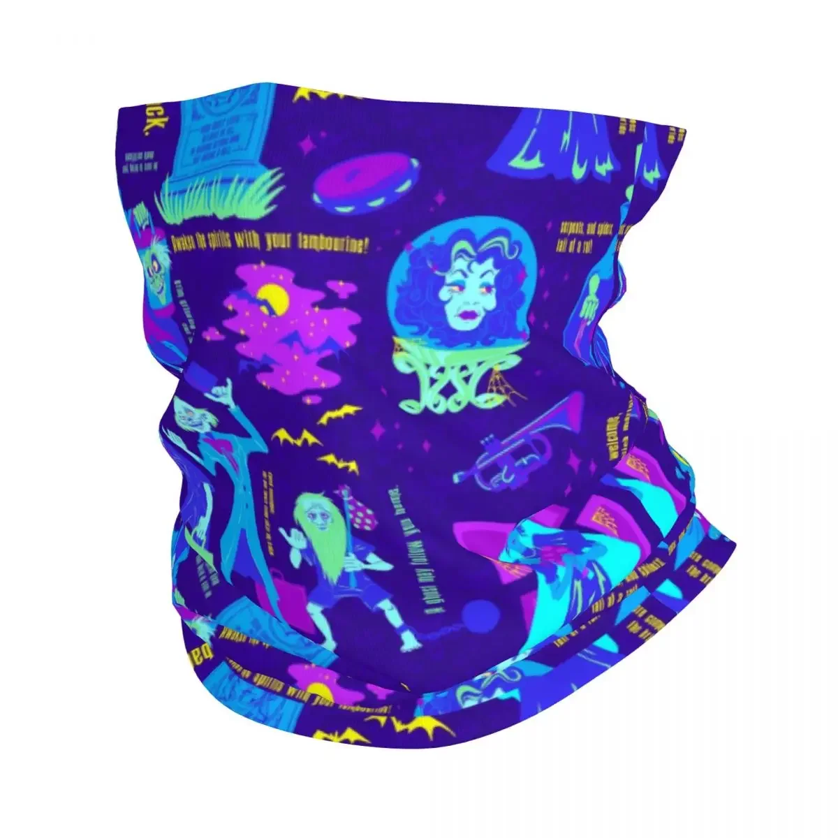 Happy Haunts Bandana Neck Gaiter for Ski Running Women Men Wrap Scarf Haunted Mansion Grim Grinning Ghost Headband Warmer