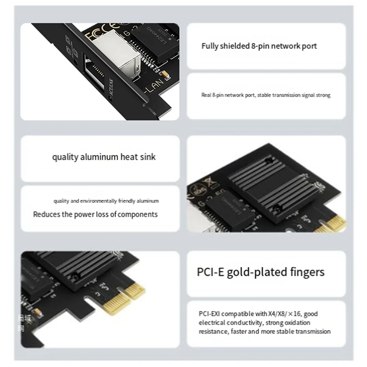 Single Port I226V Stand-Up Wired Network Card Desktop Ethernet Card