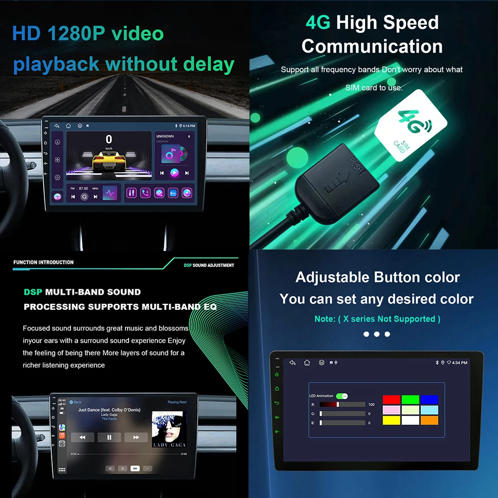 راديو وسائط متعددة لسيارة أندرويد لرينو لودجي ، دوكر ، واي فاي 4G ، GPS ، شاشة تعمل باللمس عالية الدقة ، بلوتوث ، مشغل فيديو #2