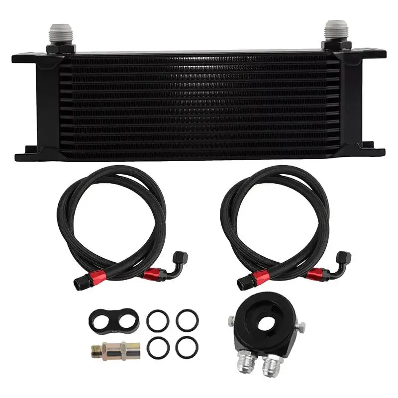 Engine Oil Cooler Replacement Heavy Duty Cooling Radiator 13 Rows Replacement Cooler Kit Transmission Engine Cooler Radiator Oil